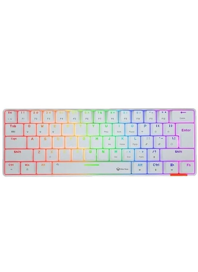 Meetion MK005 60% Gaming Keyboard 12 Multimedia Shortcuts Keys With True Mechanical Fixed Shaft LED Backlight Brightness Adjustable Wired Anti-Ghosting Mechanical Keyboard For Windows And Mac