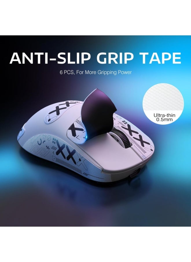 ATTACK SHARK X3PRO 4K/8K Lightweight Wireless Gaming Mouse with Tri-Mode(Wired/2.4GHz/BT),PAW3395 Optical Sensor,26K DPI,Kailh GM8.0 Switch,Long Battery,7 Buttons for PC/Laptop/Win/Mac(White+Sticker)
