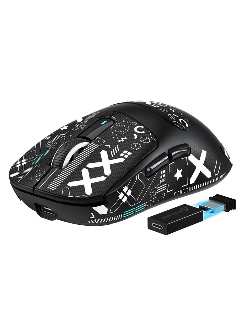 ATTACK SHARK X3PRO 4K/8K Lightweight Wireless Gaming Mouse with Tri-Mode(Wired/2.4GHz/BT),PAW3395 Optical Sensor,26K DPI,Kailh GM8.0 Switch,Long Battery,7 Buttons for PC/Laptop/Win/Mac(Black+Sticker)