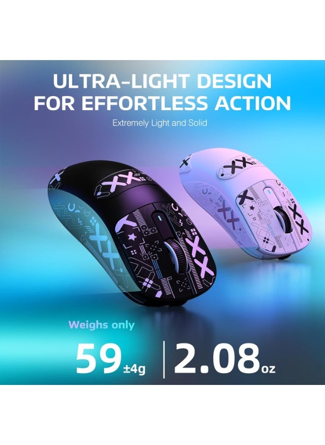 ATTACK SHARK X3PRO 4K/8K Lightweight Wireless Gaming Mouse with Tri-Mode(Wired/2.4GHz/BT),PAW3395 Optical Sensor,26K DPI,Kailh GM8.0 Switch,Long Battery,7 Buttons for PC/Laptop/Win/Mac(Black+Sticker)