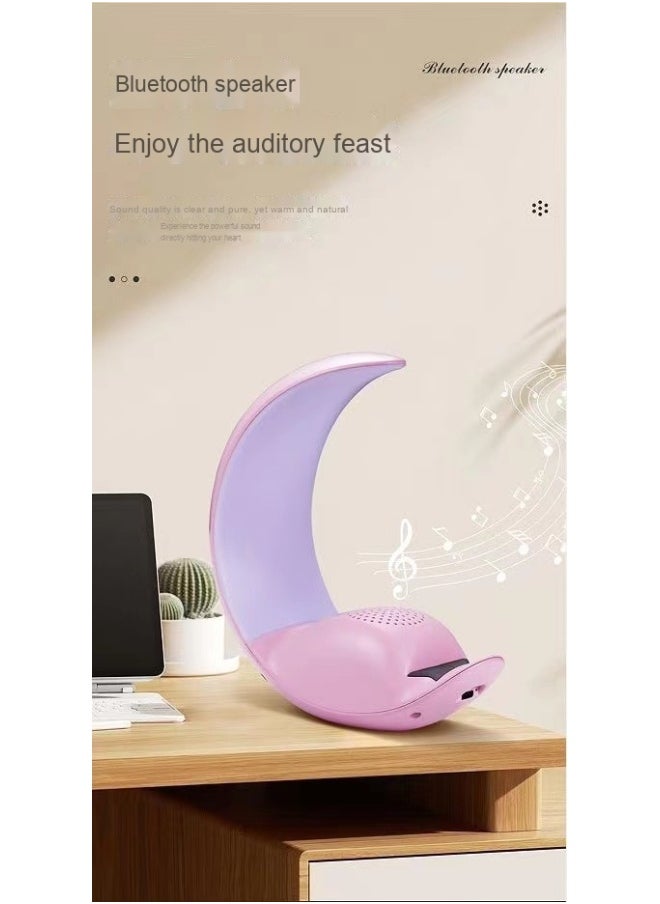 Moon Light Bluetooth Speaker Subwoofer Outdoor Portable Home Desktop Touch Light Bedside Nightlight Mini Speaker