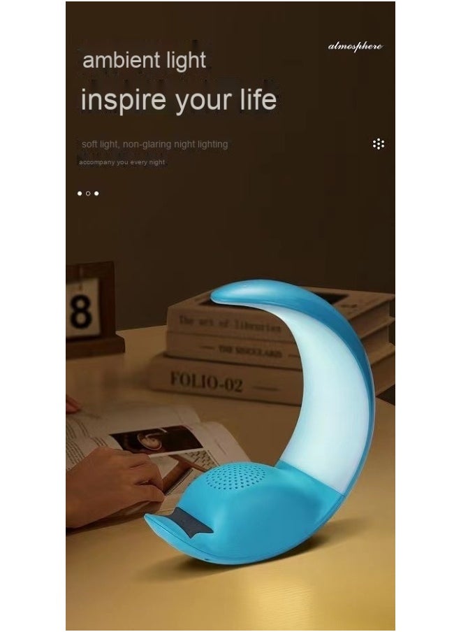 Moon Light Bluetooth Speaker Subwoofer Outdoor Portable Home Desktop Touch Light Bedside Nightlight Mini Speaker