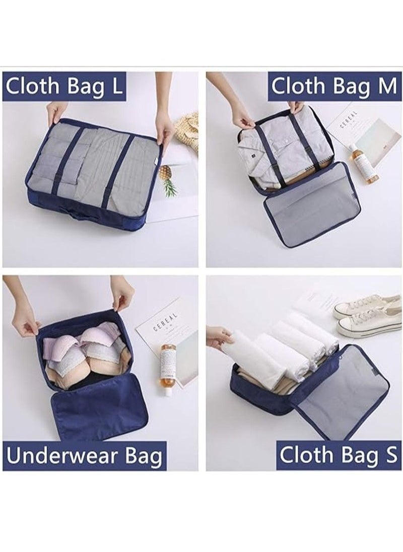 8-piece travel organizer luggage set suitable for digital toiletries and cosmetics storage bags, suitable for clothes, shoes, suitcases and travel bags