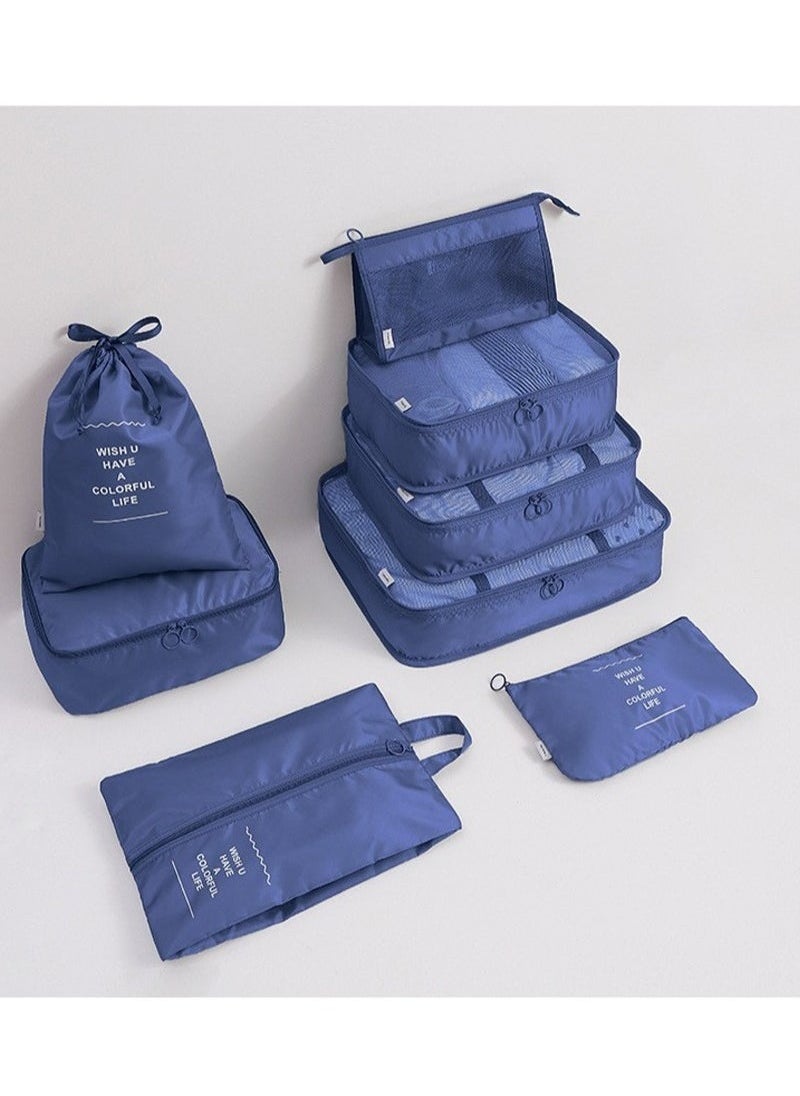8-piece travel organizer luggage set suitable for digital toiletries and cosmetics storage bags, suitable for clothes, shoes, suitcases and travel bags