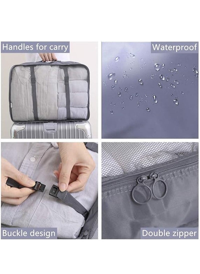 8-piece travel organizer luggage set suitable for digital toiletries and cosmetics storage bags, suitable for clothes, shoes, suitcases and travel bags