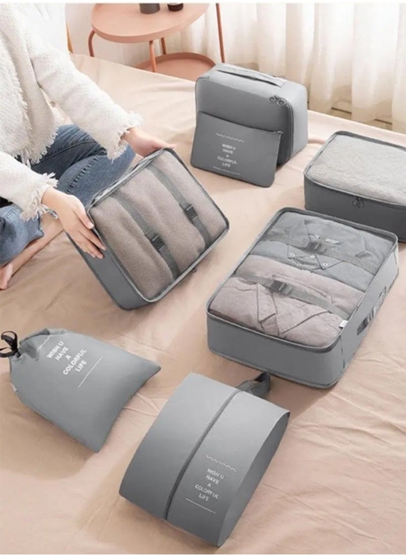 8-piece travel organizer luggage set suitable for digital toiletries and cosmetics storage bags, suitable for clothes, shoes, suitcases and travel bags