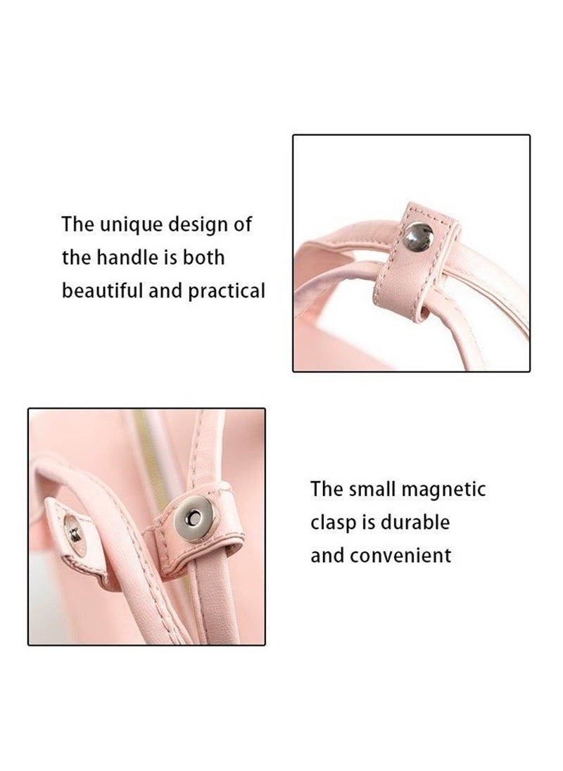 Toiletry Bag Hanging Travel Makeup Bag for Women, Large Waterproof Cosmetic Bags Travel Organizer Full Sized Container with Elastic Band Holders for Toiletries, Cosmetics, Brushes, Bottle, Pink