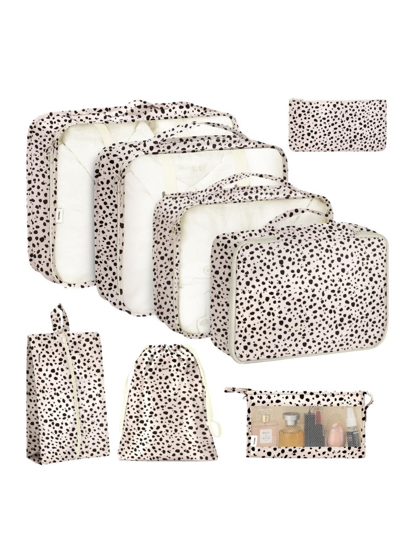8-piece travel organizer luggage set suitable for digital toiletries and cosmetics storage bags, suitable for clothes, shoes, suitcases and travel bags
