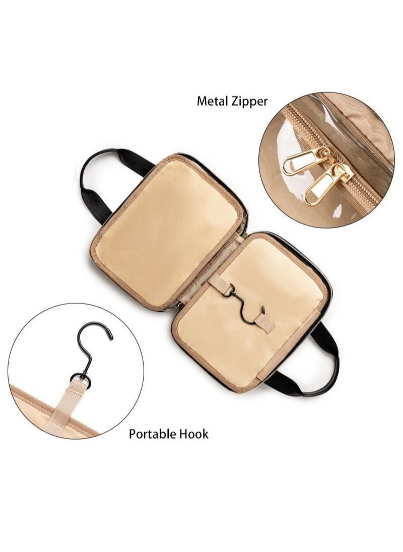 Toiletry Bag, Hanging Travel Makeup Bag for Women, Large Waterproof Cosmetic Bags Travel Organizer Full Sized Container with Elastic Band Holders for Toiletries, Cosmetics, Brushes, Bottle