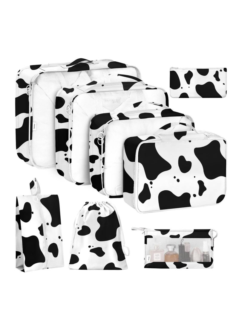 8-piece travel organizer luggage set suitable for digital toiletries and cosmetics storage bags, suitable for clothes, shoes, suitcases and travel bags