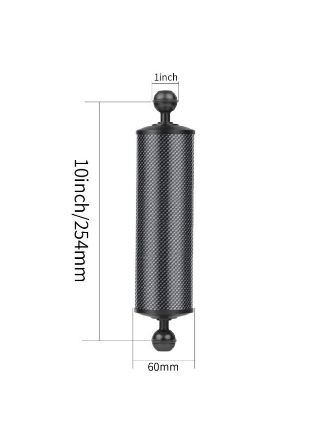 Flying Over 60mm Diameter Buoyancy Arm Triple Anti-leakage Anti-removal High Water Pressure 5/8/10/12 Inch Buoyancy Lamp Arm-Color:10 Inch Black