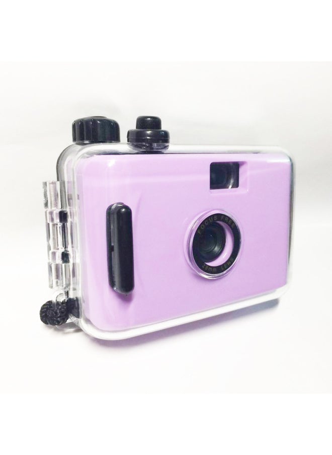 Purple Black Shell Non-disposable Fool Film Camera Portable Small Mini Cartoon Manual Mechanical Camera In Stock-Color:Purple White Shell
