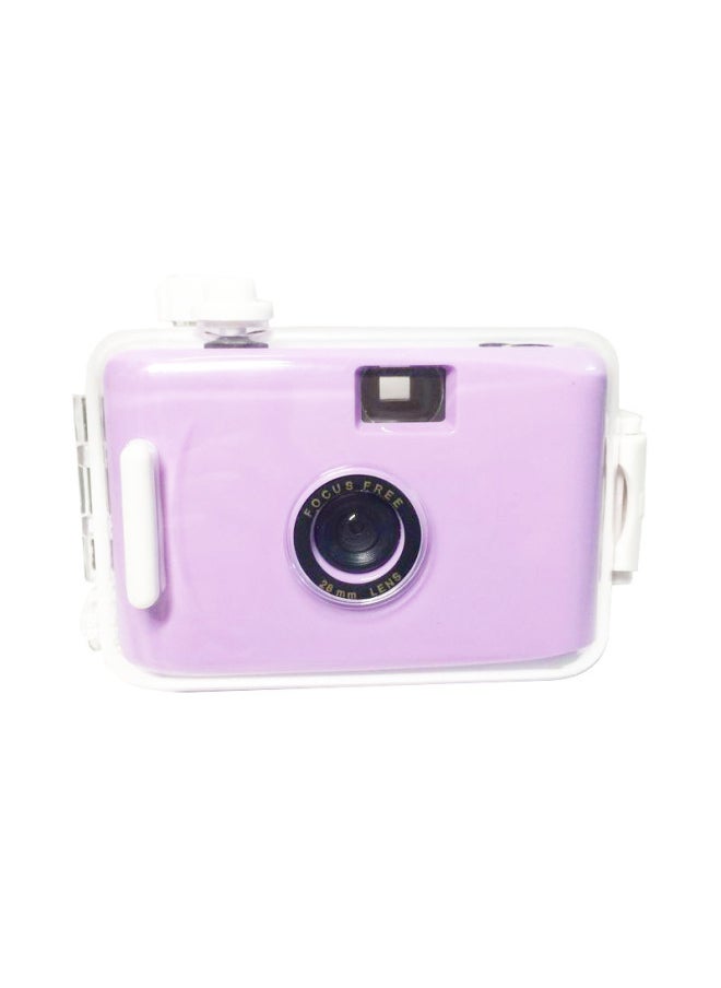 Purple Black Shell Non-disposable Fool Film Camera Portable Small Mini Cartoon Manual Mechanical Camera In Stock-Color:Purple White Shell