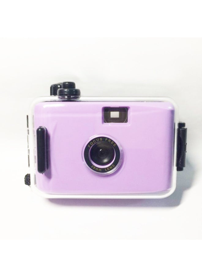 Purple Black Shell Non-disposable Fool Film Camera Portable Small Mini Cartoon Manual Mechanical Camera In Stock-Color:Purple White Shell