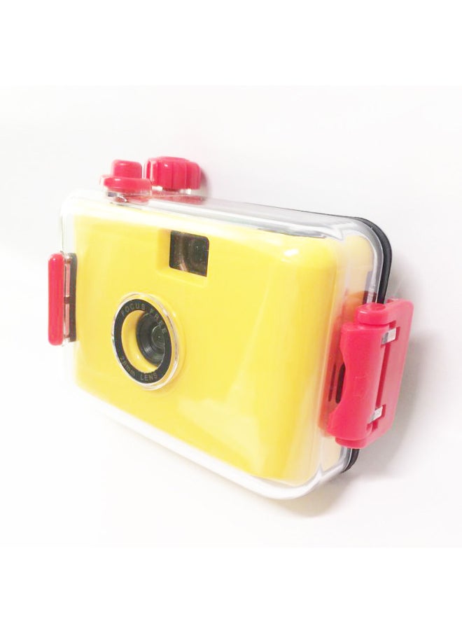 Light Yellow Red Case Film Camera Retro Trendy Non-disposable Practical Film Small Mini Camera For Boys And Girls-Color:Light Yellow Green Shell