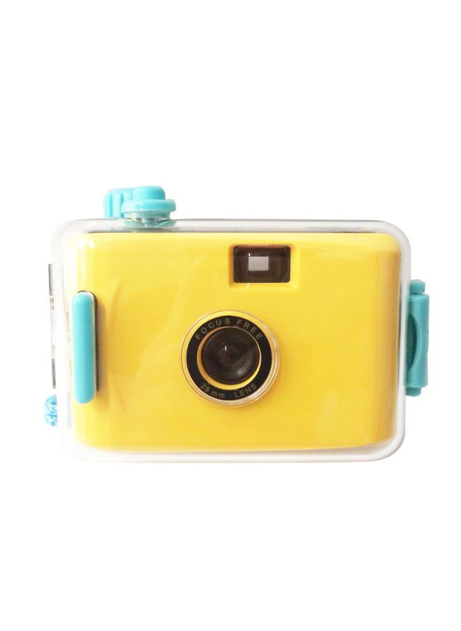 Light Yellow Red Case Film Camera Retro Trendy Non-disposable Practical Film Small Mini Camera For Boys And Girls-Color:Light Yellow Green Shell