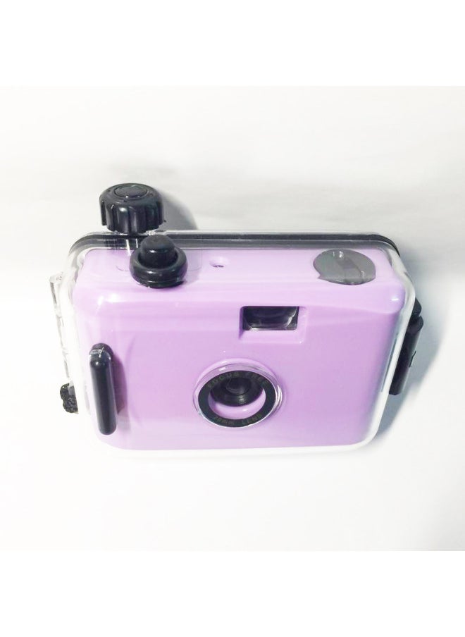 Purple Black Shell Non-disposable Fool Film Camera Portable Small Mini Cartoon Manual Mechanical Camera In Stock-Color:Purple Green Shell