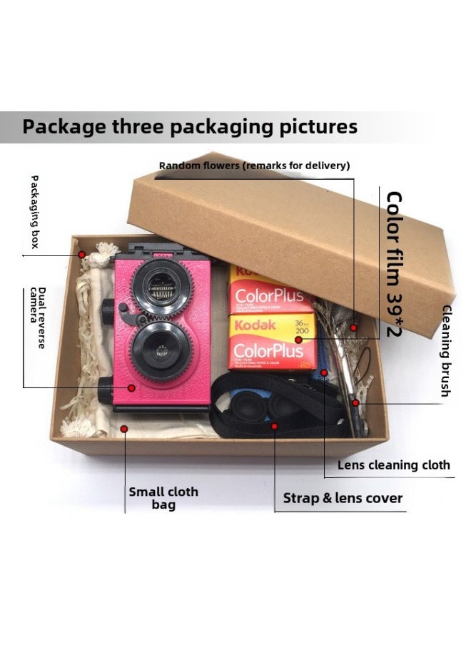 Film Machine NOMO Handmade DIY Film Double Reverse Retro Nostalgic Old-fashioned Fool Photo Gift Science For Adults-Color:Magenta + Package One