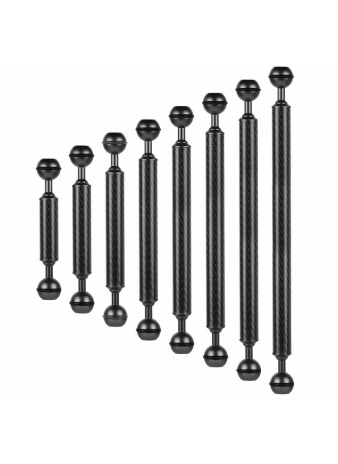 XINTE/XINTE Diving Photography Lamp Arm One-inch Double Ball Head Ultra Light Carbon Fiber Light Repair Connecting Arm Lengthened Transfer-Color:Black -10 Inches