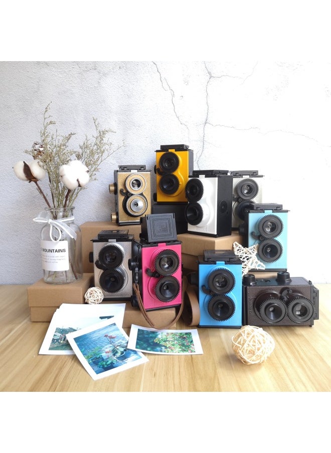 Film Machine NOMO Handmade DIY Film Double Reverse Retro Nostalgic Old-fashioned Fool Photo Gift Science For Adults-Color:Blue + Package Three