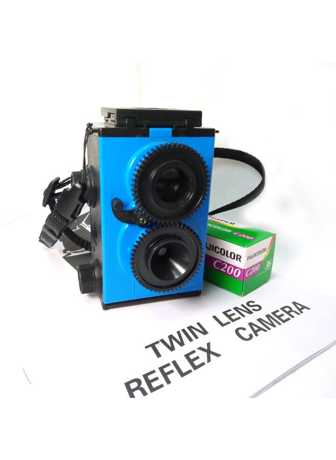 Film Machine NOMO Handmade DIY Film Double Reverse Retro Nostalgic Old-fashioned Fool Photo Gift Science For Adults-Color:Blue + Package Three