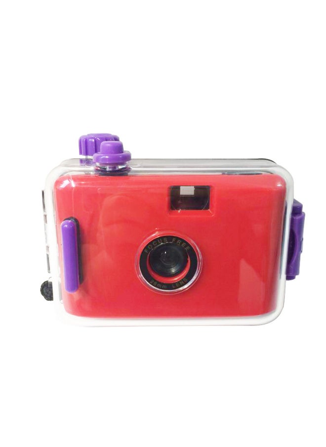Red Blue Shell Fool Camera Birthday Gift Cute Retro Film Machine Scanning Film Camera Student Entry-level-Color:Red Purple Shell