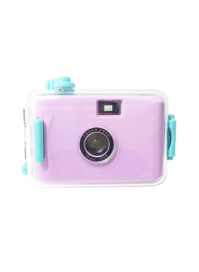 Purple Blue Shell Fool Camera Film Retro Student Small Girl Birthday Gift Niche High-end Camera-Color:Purple Green Shell