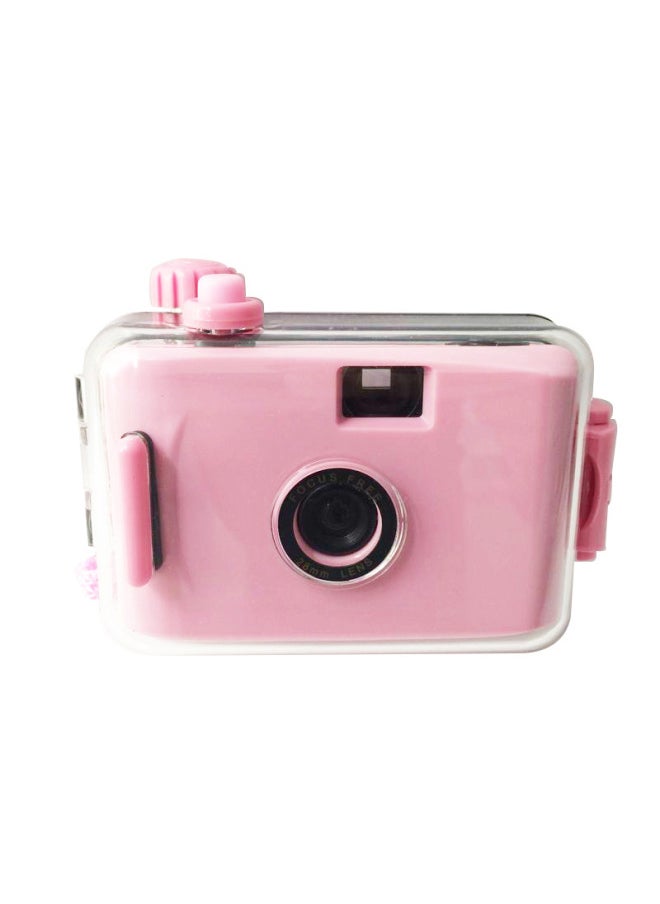 Light Pink Red Shell Adult And Child Science 135 Film Camera Retro Birthday Holiday Gift Delivery-Color:Light Pink Shell