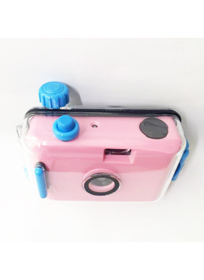 Dark Pink Blue Shell Film Export 35MM Waterproof Camera Retro Film Camera Can Be Selected In Various Colors With Patterns-Color:Dark Pink Shell