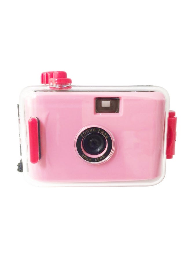 Dark Pink Blue Shell Film Export 35MM Waterproof Camera Retro Film Camera Can Be Selected In Various Colors With Patterns-Color:Dark Pink Shell