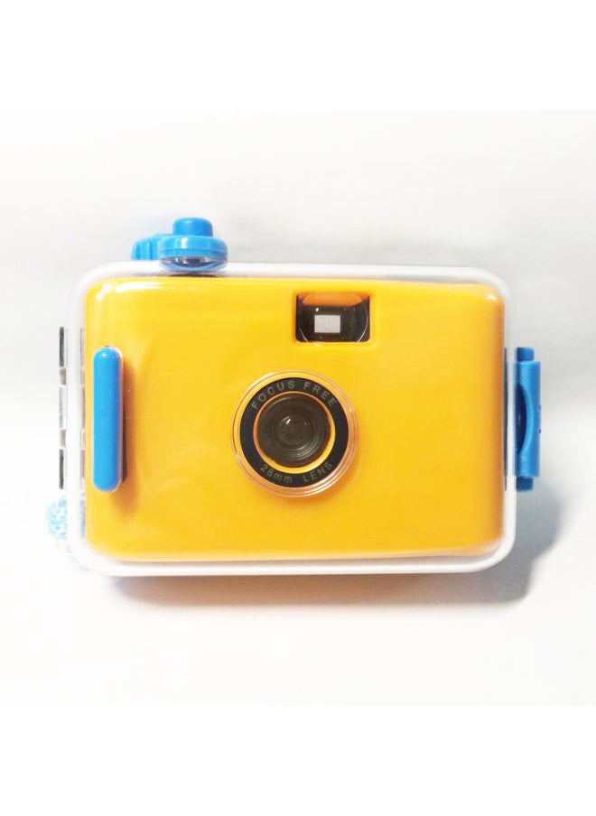 Yellow Blue Shell 35mm Film Waterproof Camera Retro Camera Adult Children Science Retro Collection Small Portable-Color:Yellow White Shell