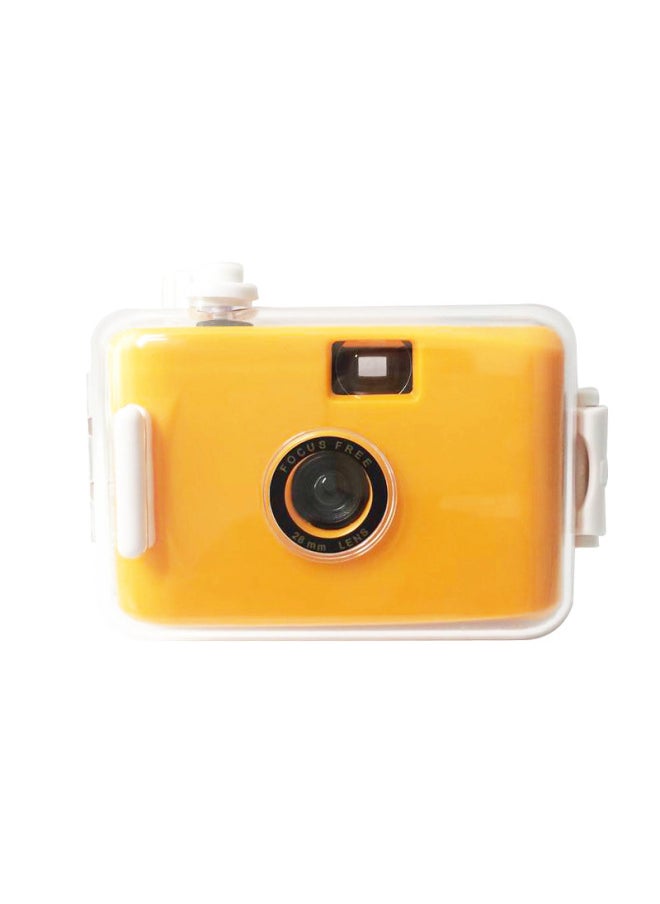 Yellow Blue Shell 35mm Film Waterproof Camera Retro Camera Adult Children Science Retro Collection Small Portable-Color:Yellow White Shell