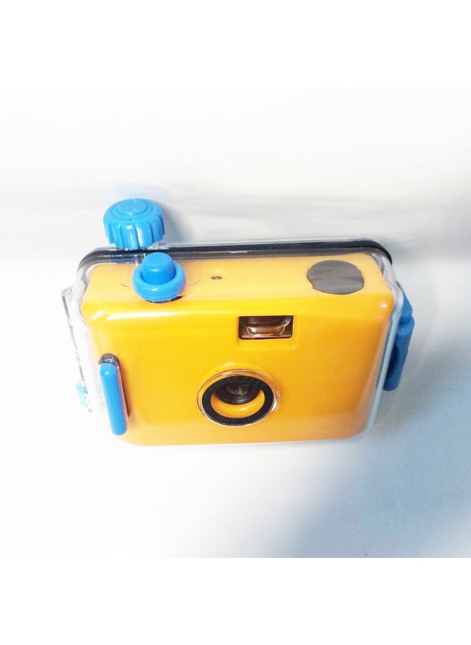 Yellow Blue Shell 35mm Film Waterproof Camera Retro Camera Adult Children Science Retro Collection Small Portable-Color:Yellow White Shell