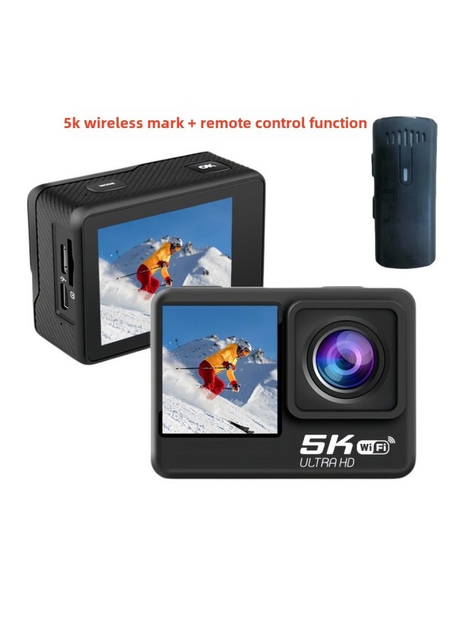 Dual Screen 4K HD Sports Camera 5K Outdoor Waterproof Camera Riding EIS Anti-shake Special Action Cam-Color:4K (V3 + IMX179D Non-touch Single Screen)