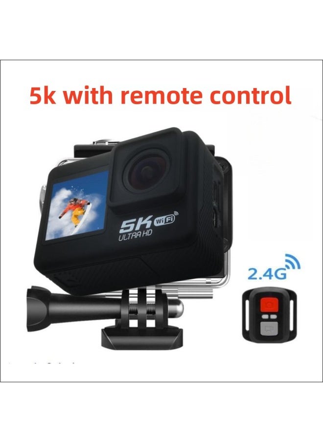 Dual Screen 4K HD Sports Camera 5K Outdoor Waterproof Camera Riding EIS Anti-shake Special Action Cam-Color:4K (V3 + IMX179D Non-touch Single Screen)
