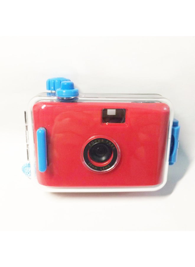 Red Blue Shell Fool Camera Birthday Gift Cute Retro Film Machine Scanning Film Camera Student Entry-level-Color:Message Color