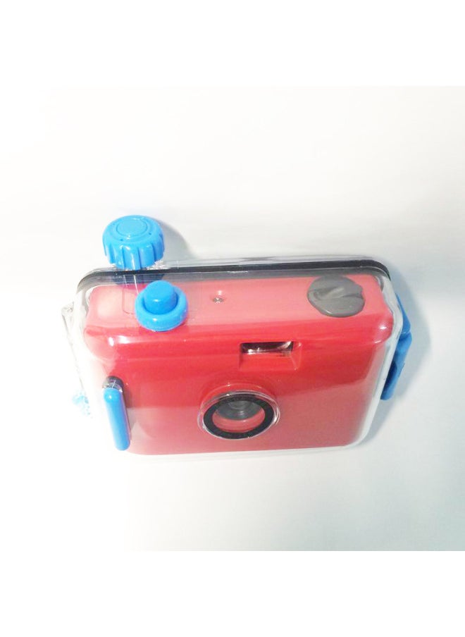 Red Blue Shell Fool Camera Birthday Gift Cute Retro Film Machine Scanning Film Camera Student Entry-level-Color:Message Color