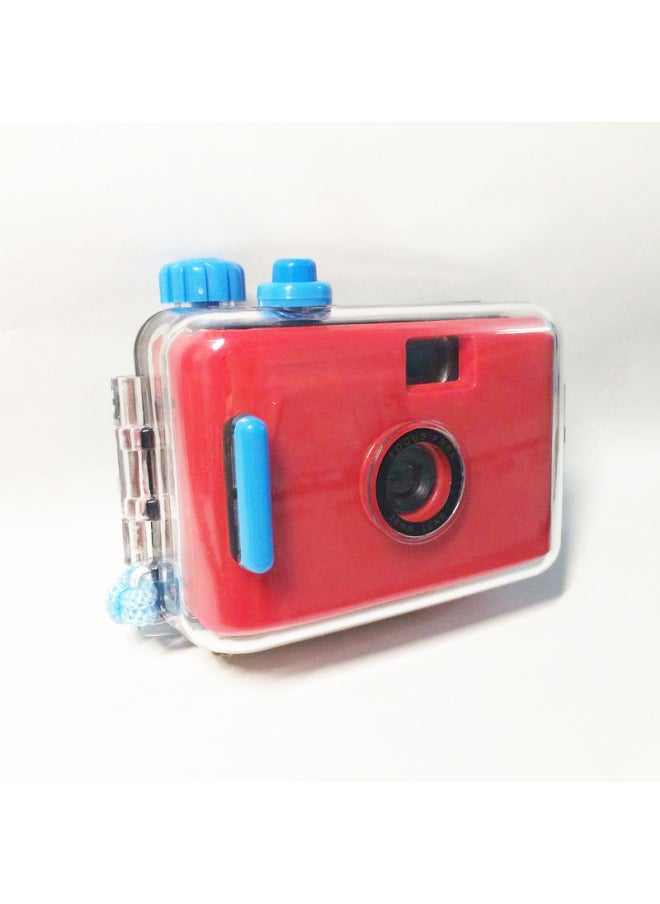 Red Blue Shell Fool Camera Birthday Gift Cute Retro Film Machine Scanning Film Camera Student Entry-level-Color:Message Color