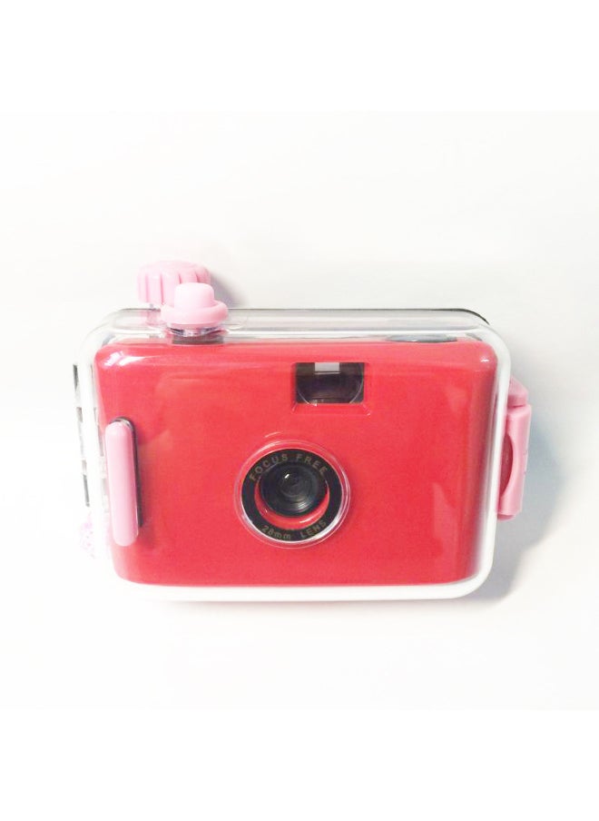 Red Pink Shell Adult Kids Science Diy Shell Retro Camera Gift Film Fool Camera Manufacturer-Color:Red Powder Shell