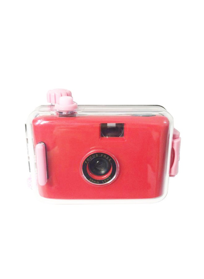 Red Pink Shell Adult Kids Science Diy Shell Retro Camera Gift Film Fool Camera Manufacturer-Color:Red Powder Shell