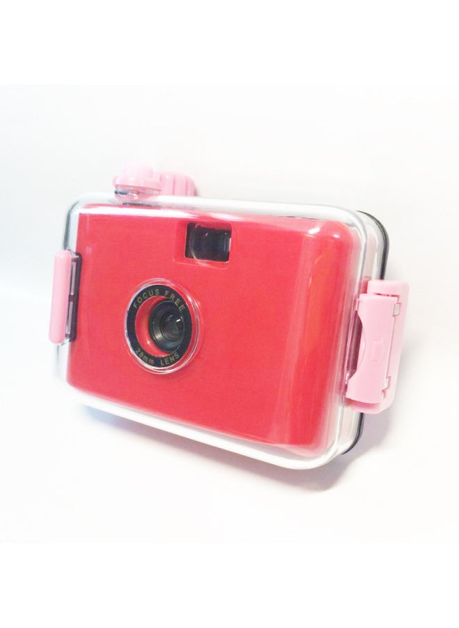 Red Pink Shell Adult Kids Science Diy Shell Retro Camera Gift Film Fool Camera Manufacturer-Color:Red Powder Shell