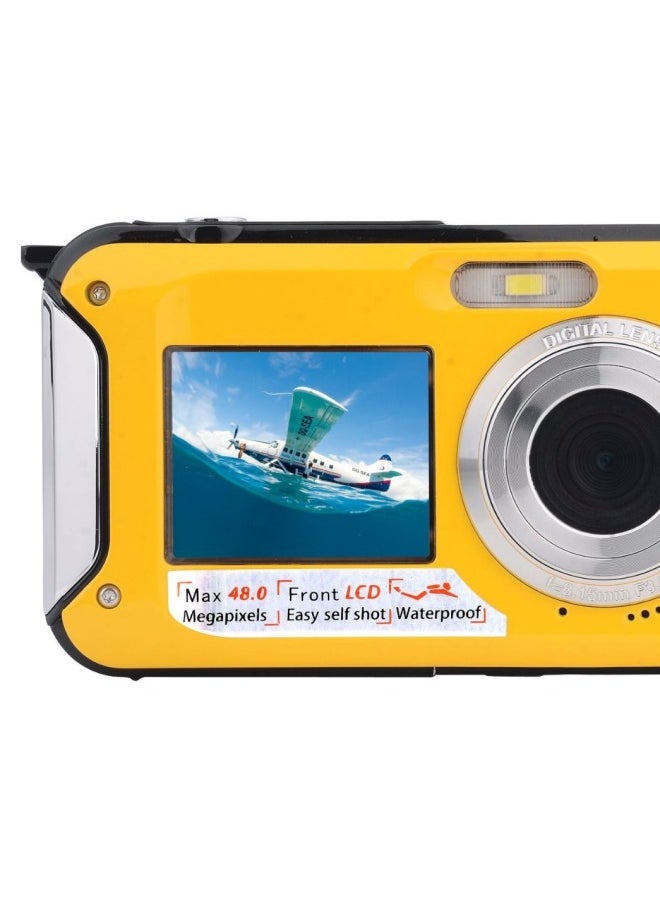 48 Megapixel Dual-screen Waterproof HD Digital Camera WP06-Color:Standard Yellow