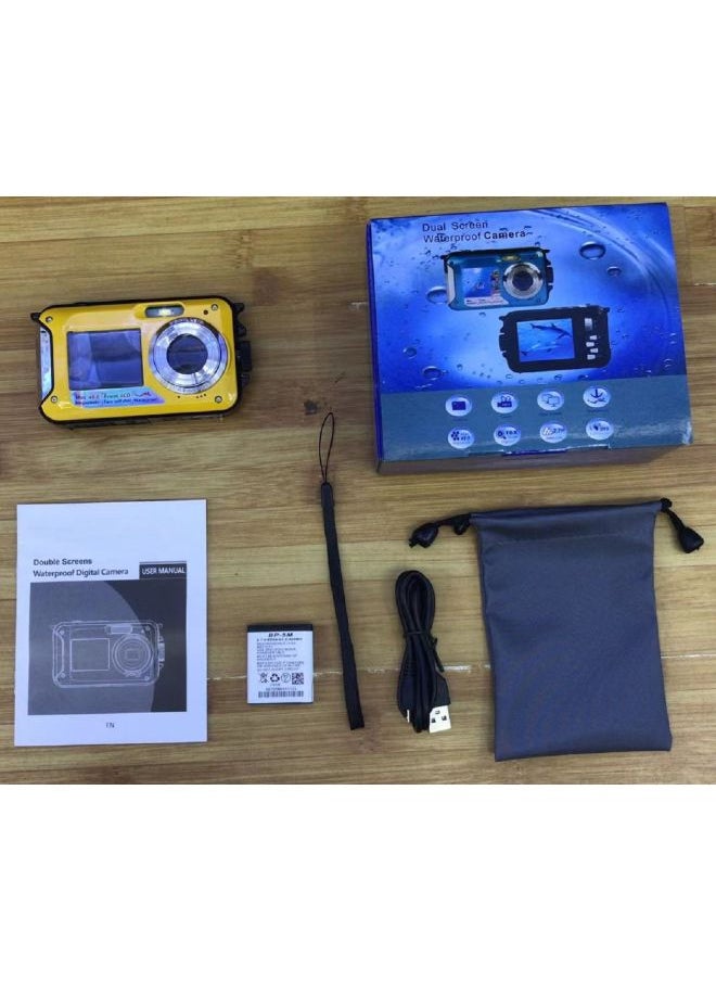 48 Megapixel Dual-screen Waterproof HD Digital Camera WP06-Color:Standard Yellow
