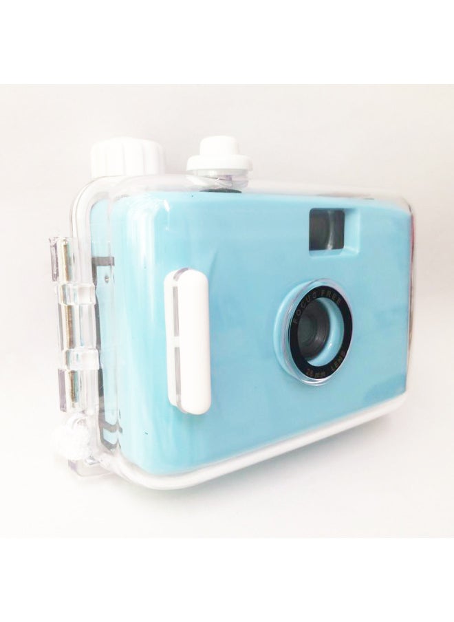 Light Blue And White Shell Ins Fool Camera Film Retro Film Popular Gift Entry Student Camera Portable-Color:Light Blue Shell