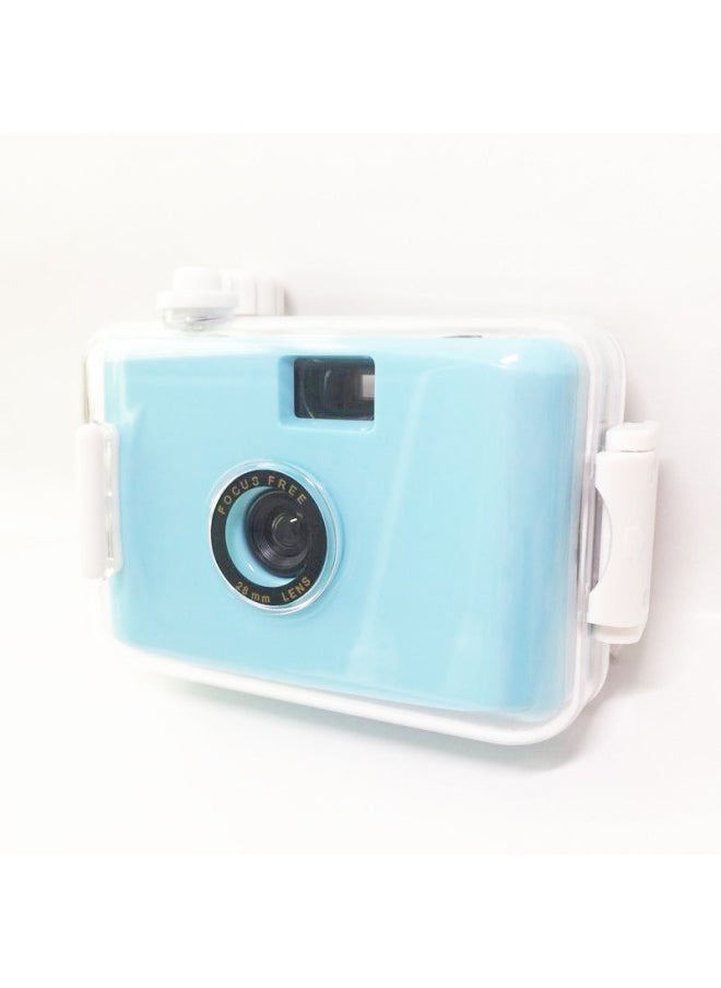 Light Blue And White Shell Ins Fool Camera Film Retro Film Popular Gift Entry Student Camera Portable-Color:Light Blue Shell