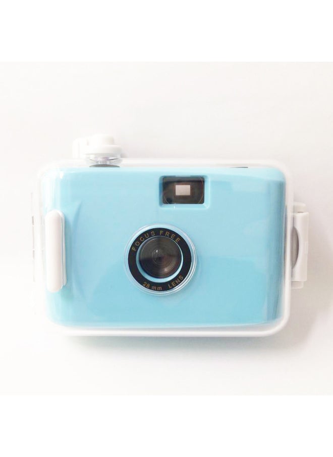 Light Blue And White Shell Ins Fool Camera Film Retro Film Popular Gift Entry Student Camera Portable-Color:Light Blue Shell