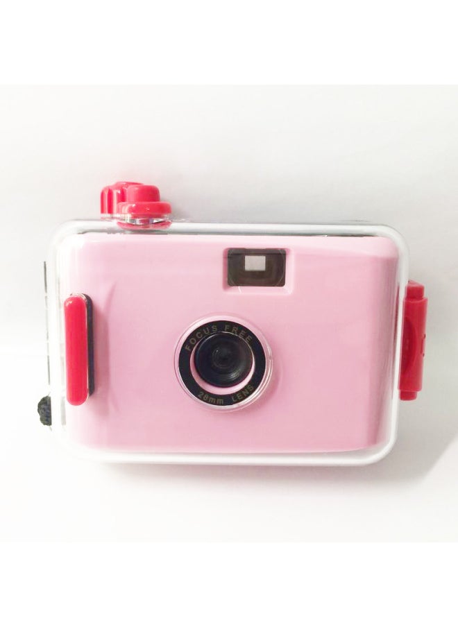 Light Pink Red Shell Adult And Child Science 135 Film Camera Retro Birthday Holiday Gift Delivery-Color:Light Pink Blue Shell