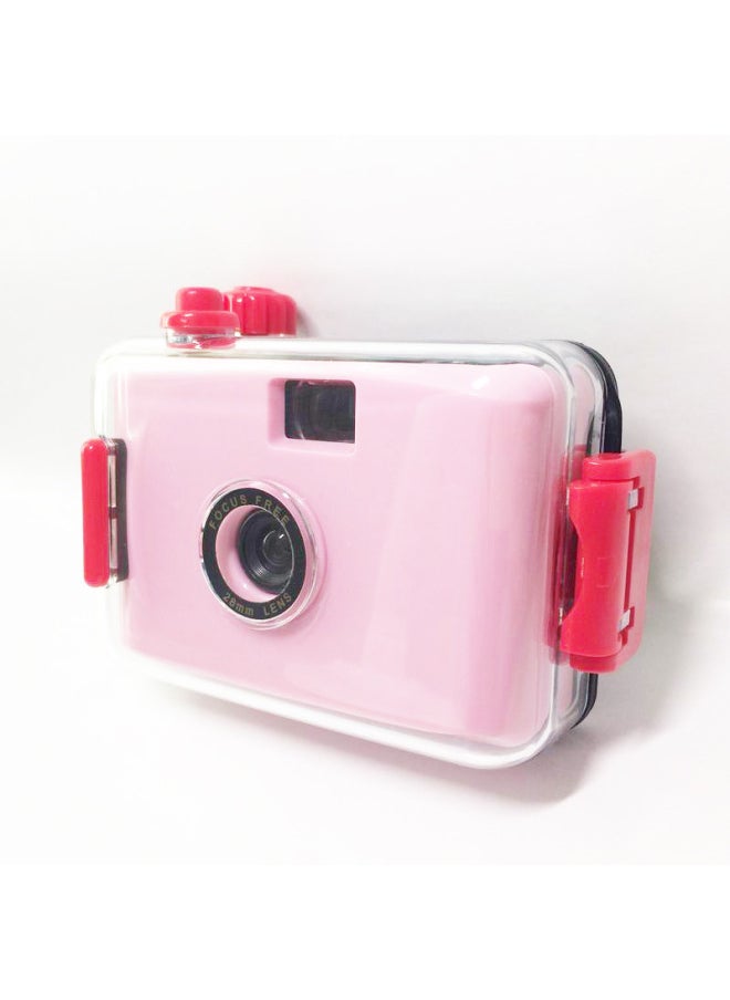 Light Pink Red Shell Adult And Child Science 135 Film Camera Retro Birthday Holiday Gift Delivery-Color:Light Pink Blue Shell