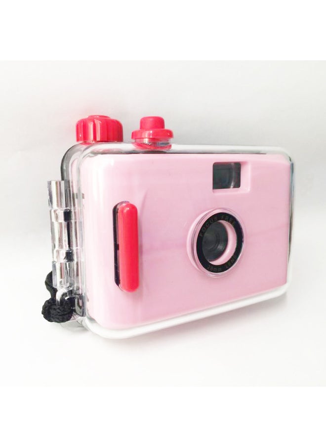 Light Pink Red Shell Adult And Child Science 135 Film Camera Retro Birthday Holiday Gift Delivery-Color:Light Pink Blue Shell