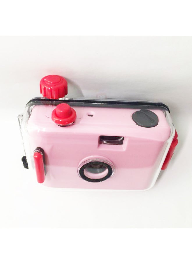 Light Pink Red Shell Adult And Child Science 135 Film Camera Retro Birthday Holiday Gift Delivery-Color:Light Pink Blue Shell
